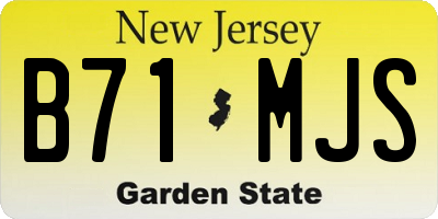 NJ license plate B71MJS