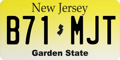 NJ license plate B71MJT