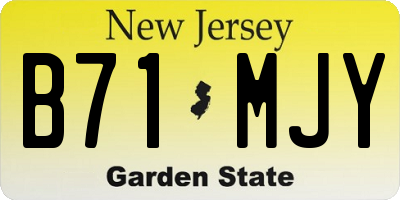 NJ license plate B71MJY