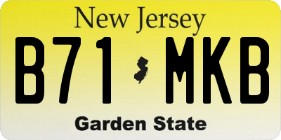 NJ license plate B71MKB