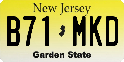 NJ license plate B71MKD