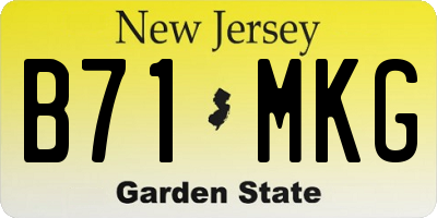 NJ license plate B71MKG