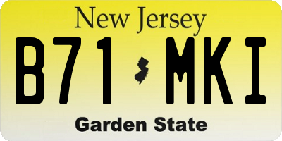 NJ license plate B71MKI