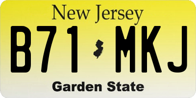 NJ license plate B71MKJ
