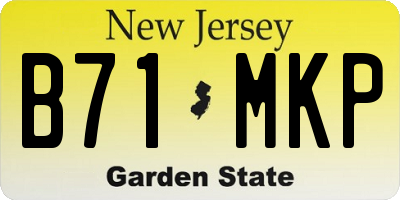 NJ license plate B71MKP