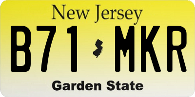 NJ license plate B71MKR
