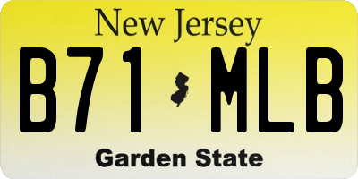 NJ license plate B71MLB