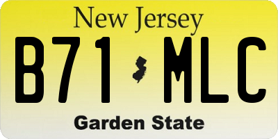 NJ license plate B71MLC
