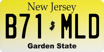 NJ license plate B71MLD
