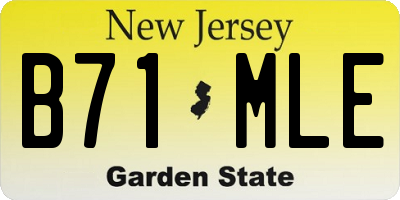 NJ license plate B71MLE