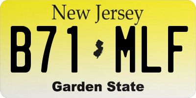 NJ license plate B71MLF