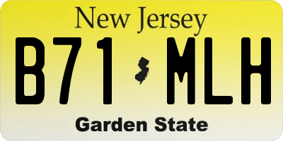 NJ license plate B71MLH