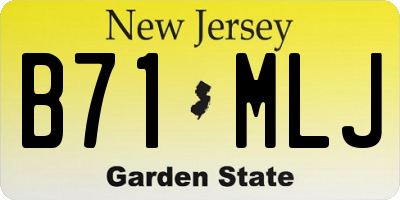 NJ license plate B71MLJ