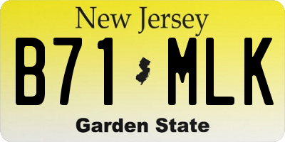 NJ license plate B71MLK