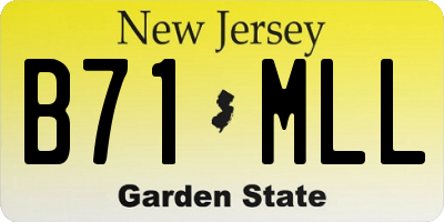NJ license plate B71MLL