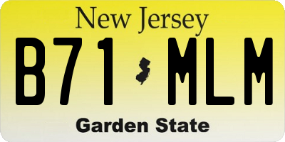 NJ license plate B71MLM