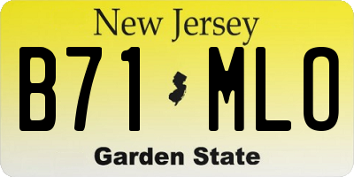 NJ license plate B71MLO