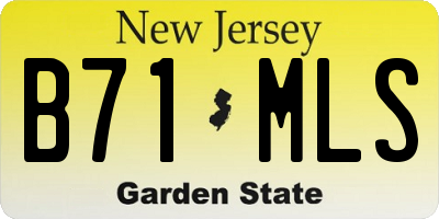 NJ license plate B71MLS
