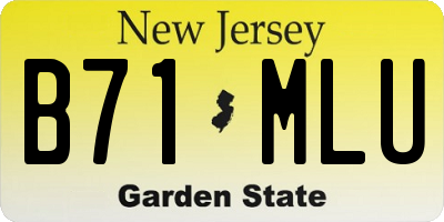 NJ license plate B71MLU