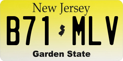 NJ license plate B71MLV