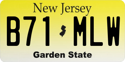 NJ license plate B71MLW