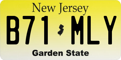 NJ license plate B71MLY
