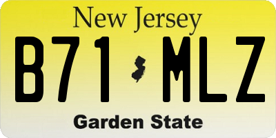 NJ license plate B71MLZ