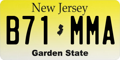 NJ license plate B71MMA