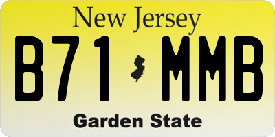 NJ license plate B71MMB