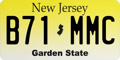 NJ license plate B71MMC