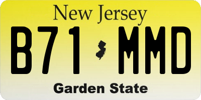 NJ license plate B71MMD