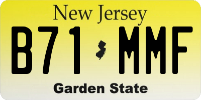 NJ license plate B71MMF