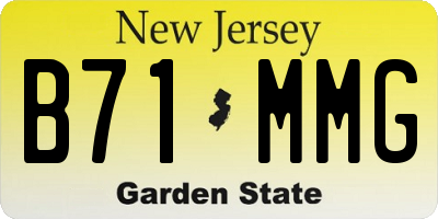 NJ license plate B71MMG