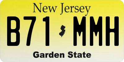 NJ license plate B71MMH