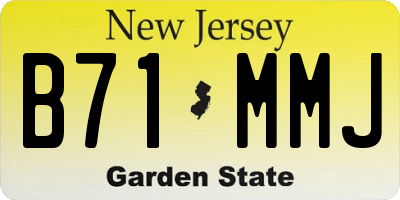 NJ license plate B71MMJ