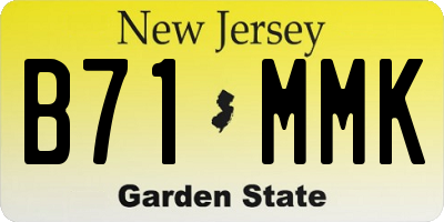 NJ license plate B71MMK