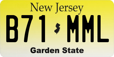 NJ license plate B71MML