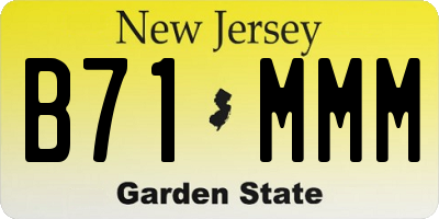 NJ license plate B71MMM