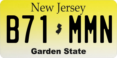 NJ license plate B71MMN