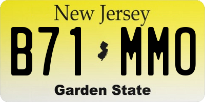 NJ license plate B71MMO
