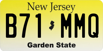 NJ license plate B71MMQ