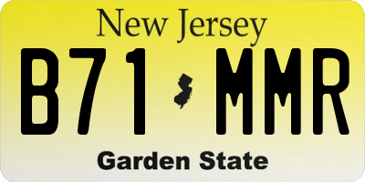 NJ license plate B71MMR