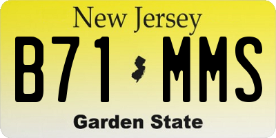 NJ license plate B71MMS