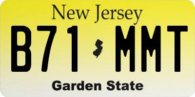 NJ license plate B71MMT