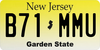 NJ license plate B71MMU