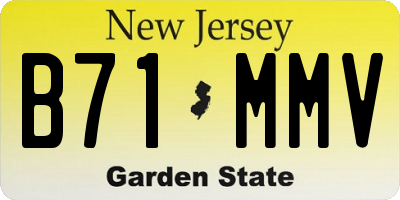 NJ license plate B71MMV
