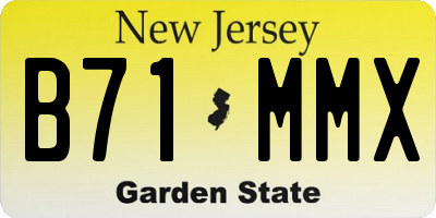 NJ license plate B71MMX