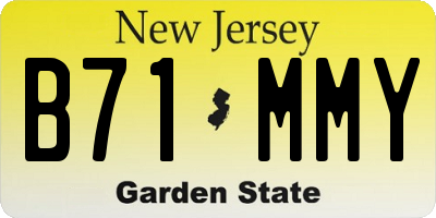 NJ license plate B71MMY