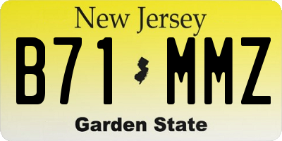 NJ license plate B71MMZ