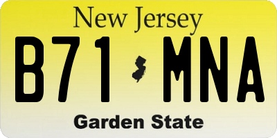 NJ license plate B71MNA
